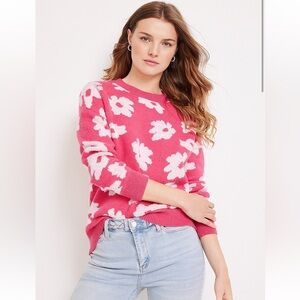 Maurice’s Pink Floral Jacquard Sweater
